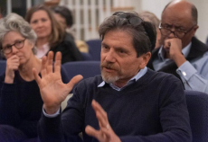 Man measures the soil