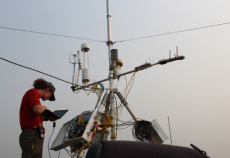 Man measures the soil