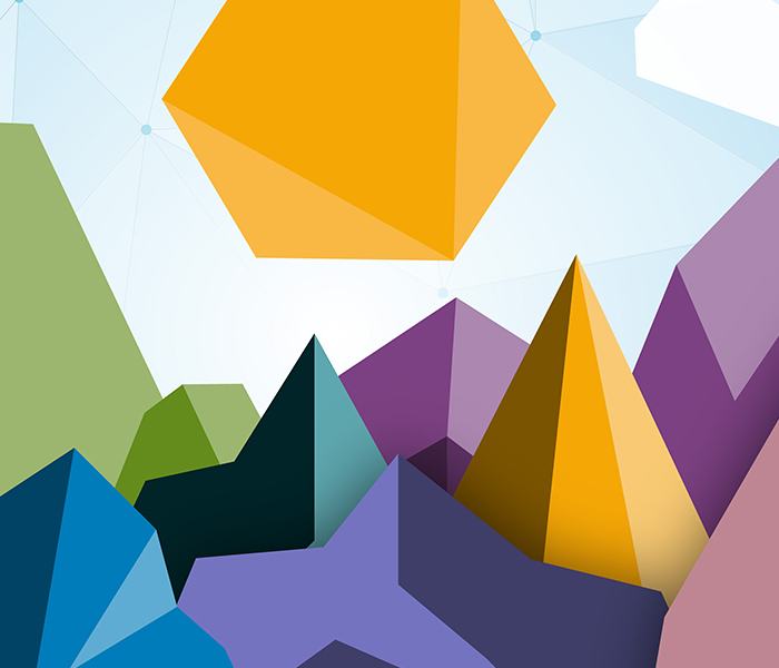 Man and woman shaking hands in conference room