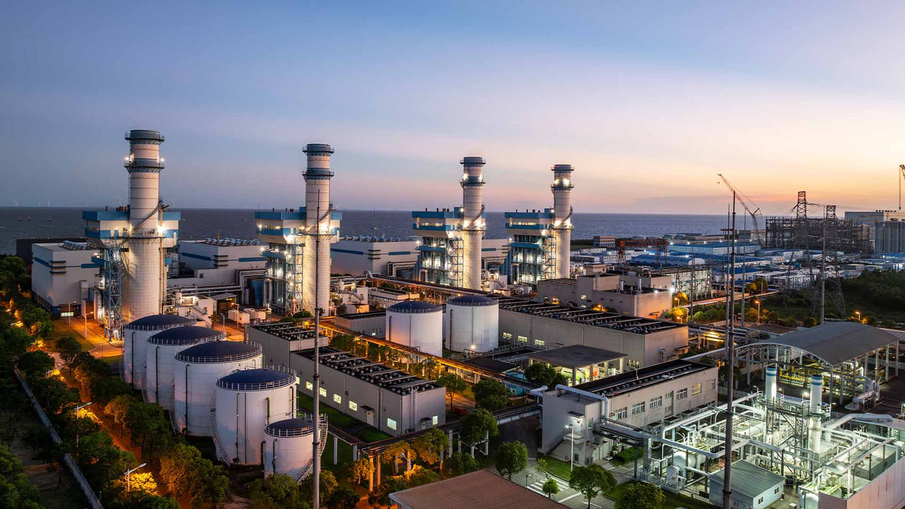 Aerial view of natural gas